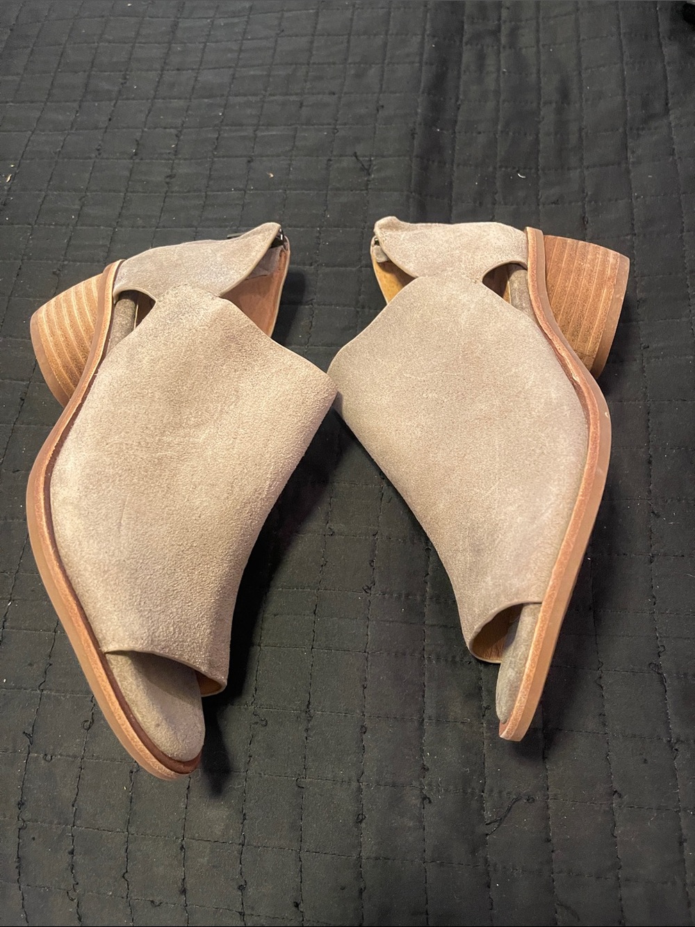 Sofft carleigh peep toe suede sandals shoes new 6.5 m